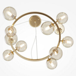 Luminosa Lighting Luminosa Maytoni Dallas Modern 1 Globe Pendant Ceiling Light Gold, Cognac Shade, G9 - thumbnail 3