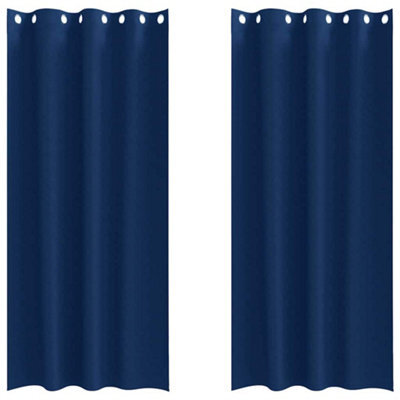 Berkfield Modern Curtains With Curtains 2 Pcs Dark Blue 260 X 140 Cm Polyester - image 1