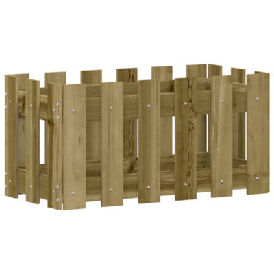 Berkfield Versatile Garden Planter With Fence Design 60X30X30 Cm Impregnated Wood Pine - image 1