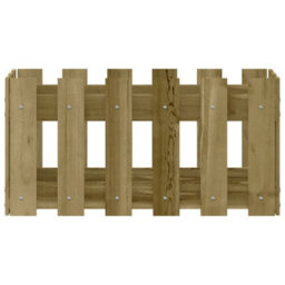 Berkfield Versatile Garden Planter With Fence Design 60X30X30 Cm Impregnated Wood Pine - thumbnail 5