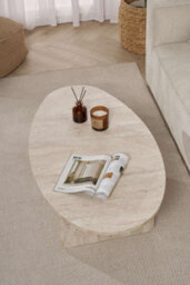 Decortie Orba Oval Coffee Table Travertine 120 X 65 X 40 Cm - thumbnail 8