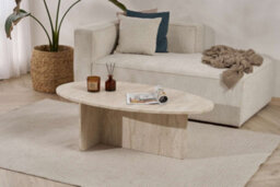 Decortie Orba Oval Coffee Table Travertine 120 X 65 X 40 Cm - thumbnail 3