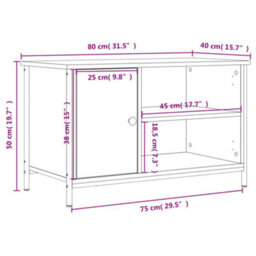 Vidaxl Tv Cabinet Black 80X40X50 Cm Engineered Wood - thumbnail 3