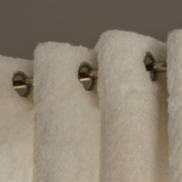 "OHS Teddy Fleece Eyelet Curtains Thermal Pair Ready Made, Cream - 66"" X 90""" - thumbnail 4