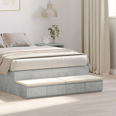 Berkfield Bed Drawers Concrete Grey 120X36.5X16.5 Cm Engineered Wood - image 1