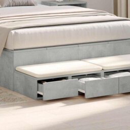 Berkfield Bed Drawers Concrete Grey 120X36.5X16.5 Cm Engineered Wood - thumbnail 4