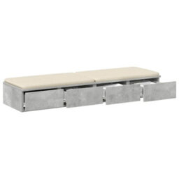 Berkfield Bed Drawers Concrete Grey 120X36.5X16.5 Cm Engineered Wood - thumbnail 3
