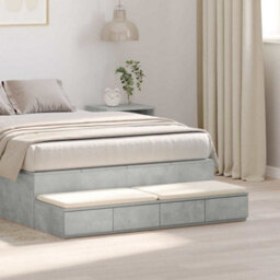Berkfield Bed Drawers Concrete Grey 120X36.5X16.5 Cm Engineered Wood - thumbnail 1