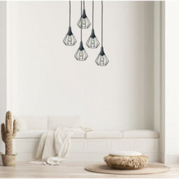 Luminosa Lighting Luminosa Selene Cluster Pendant Ceiling Light Black 5X E27 - thumbnail 3