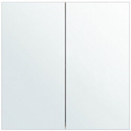 Wyld And Coco Novahome White Plywood Mirror Cabinet 60 X 60 Cm, Wall-Mounted, 2 Doors, 2 Shelves - thumbnail 1