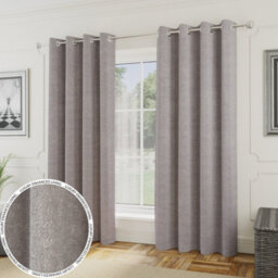 Enhanced Living Royale Silver Room Darkening Boucle Readymade Curtains (Pair) - 66 X 54 Inch (168X137Cm)