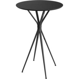 Songmics Contemporary Round Bar Table, Modern Cocktail Stand For Kitchen And Living Space, Ink Black And Matte Black - thumbnail 6