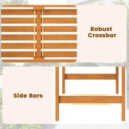Gainoom Outdoor Bench Acacia Wood 2-Person Patio Loveseat With Backrest And Armrests - thumbnail 4