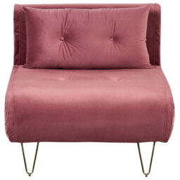 Beliani Single Sofa Bed Vestfold Velvet Pink