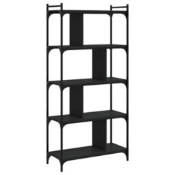 Berkfield Bookcase 5-Tier Black 76X32X158 Cm Engineered Wood - thumbnail 6