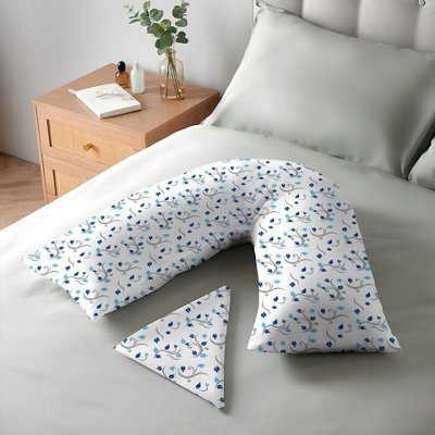ARLinens Printed V Shaped Pillowcase Polycotton Orthopedic Back&neck Suport V Cover 74X34Cm