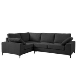 Home Detail Nora Left-Hand Facing Corner Sofa With Storage Footstool, Charcoal Linen - thumbnail 4