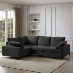 Home Detail Nora Left-Hand Facing Corner Sofa With Storage Footstool, Charcoal Linen - thumbnail 3