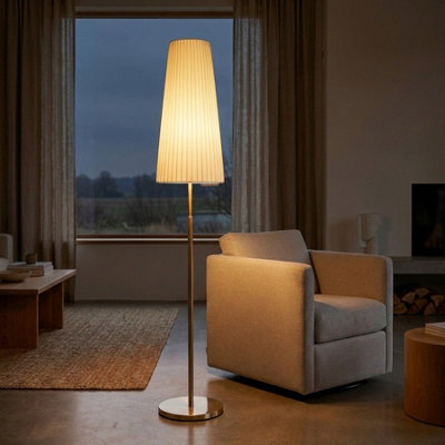 Garden Greatness Contemporary Blanc Pleated Floor Lamp - image 1
