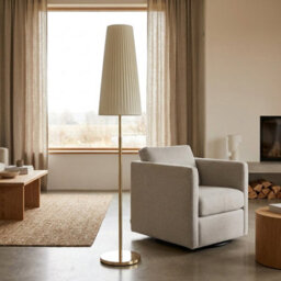 Garden Greatness Contemporary Blanc Pleated Floor Lamp - thumbnail 2