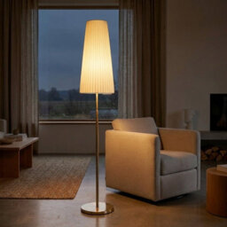 Garden Greatness Contemporary Blanc Pleated Floor Lamp - thumbnail 1