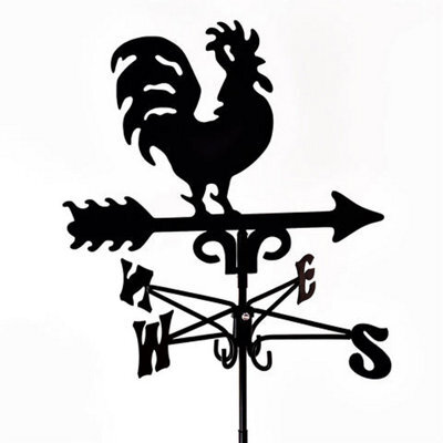Oakley Traditional Cockerel Weathervane - Steel - L39 X W39 X H93 Cm - Black - image 1