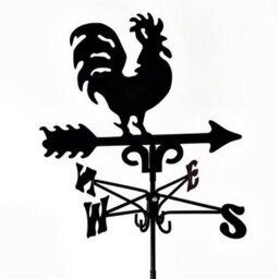 Oakley Traditional Cockerel Weathervane - Steel - L39 X W39 X H93 Cm - Black - thumbnail 2