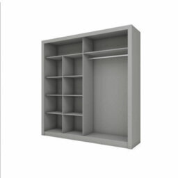 Arte Lux Viii - Modern Grey Two Mirrored Sliding Door Wardrobe (H2150mm W2030mm D610mm) With Shelves - thumbnail 3