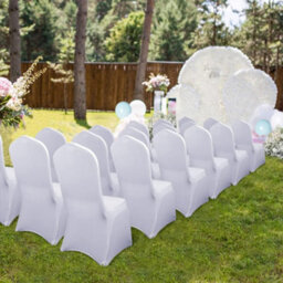 100Pcs White Chair Covers Dining Spandex Slip Seat Cover Wedding Party - thumbnail 7