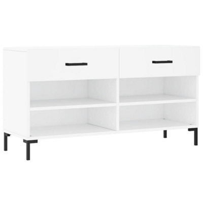 Berkfield Industrial Shoe Bench White 102X35X55 Cm Engineered Wood - image 1