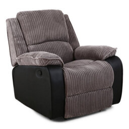 More4Homes Postana Jumbo Cord Fabric Recliner Armchair Lounge Home Reclining Chair (Grey)