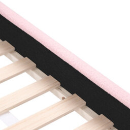 Wyld And Coco Cosynest Pink Bouclé Upholstered Bed Frame With Curved Headboard - 3Ft Eu Single For Kids Room - thumbnail 7