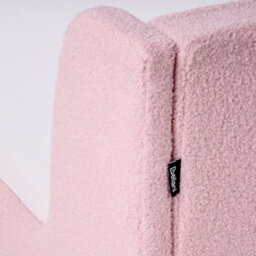 Wyld And Coco Cosynest Pink Bouclé Upholstered Bed Frame With Curved Headboard - 3Ft Eu Single For Kids Room - thumbnail 8