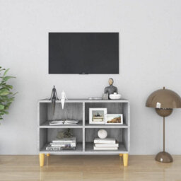 Vidaxl Tv Cabinet With Solid Wood Legs Grey Sonoma 69.5X30X50 Cm - thumbnail 1