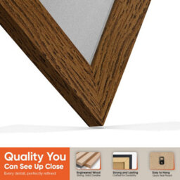 "16X16"" Dark Oak Modern Vinyl Record Frame With Silver Mount For 12 Inch Lp Disc - Ak Frames" - thumbnail 3