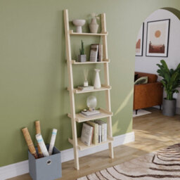 Lassic Vida Designs York Pine 5 Tier Ladder Bookcase Freestanding Open Shelf (H)1890mm (W)560mm (D)325mm