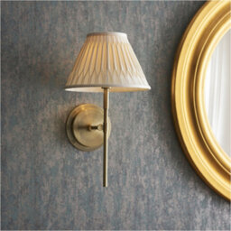 Loops 2 Pack Indoor Antique Brass Plate Wall Light - Ivory Silk Shade - Dimmable 6W Led E14 - thumbnail 3