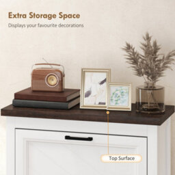 Homcom Shoe Cabinet With 2 Flip Drawers, Narrow Shoe Storage Cabinet, White - thumbnail 7