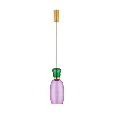 Luminosa Lighting Luminosa Pluma Slim Pendant Ceiling Light Glossy Purple, Gold Led 5W 450Lm 3000K - image 1