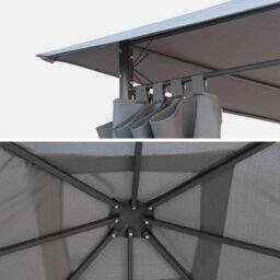 Sweeek - Roof Cover For Pergola 3X3M Roof Cover For Elusa 3X3M Pergola Grey 299X299X299 Cm - thumbnail 2