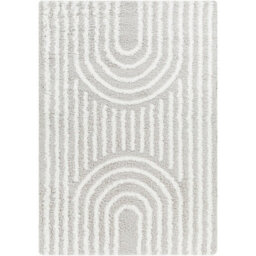 Livabliss Urban Shaggy-Modern Grey White Soft Plush Pile Living Bedroom Rug 200 X 290 Cm Easy Care, Non Shedding - thumbnail 1