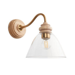 Loops 2 Pack Dimmable Wall Lights In Natural Ash And Aged Brass For Modern Interiors - thumbnail 8