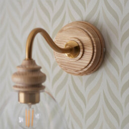 Loops 2 Pack Dimmable Wall Lights In Natural Ash And Aged Brass For Modern Interiors - thumbnail 7