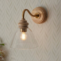 Loops 2 Pack Dimmable Wall Lights In Natural Ash And Aged Brass For Modern Interiors - thumbnail 4
