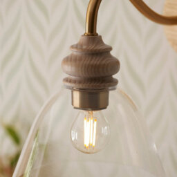 Loops 2 Pack Dimmable Wall Lights In Natural Ash And Aged Brass For Modern Interiors - thumbnail 6