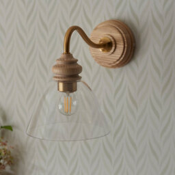 Loops 2 Pack Dimmable Wall Lights In Natural Ash And Aged Brass For Modern Interiors - thumbnail 5