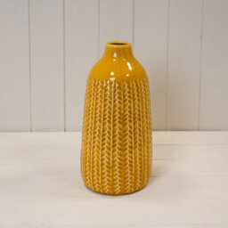 Four Candle Satchville Yellow Ceramic Vase