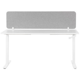 Beliani  Desk Screen Wally Light Grey - thumbnail 4