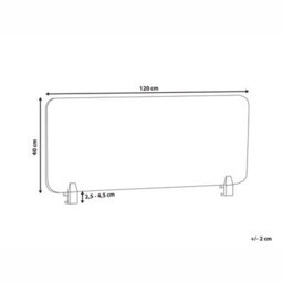 Beliani  Desk Screen Wally Light Grey - thumbnail 3