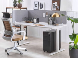 Beliani  Desk Screen Wally Light Grey - thumbnail 2